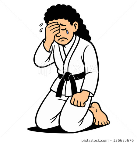 Female Martial Artist's Tears After Losing the Tournament Generative AI 126653676