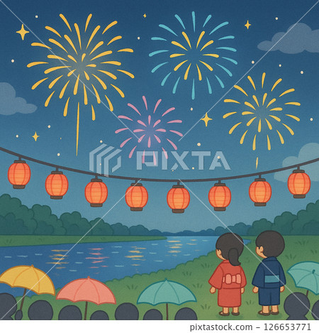 煙火節的背景說明 126653771