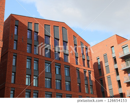 Contemporary Modern Red Brick Architectural Design Featuring in an Urban Setting and Landscape Contemporary Modern Red Brick Architectural Design Featuring in an Urban Setting and Landscape 126654153