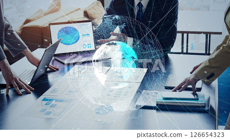 Group of business people meeting and global network concept. Visual for banners and advertisements. Group of business people meeting and global network concept. Visual for banners and advertisements. 126654323