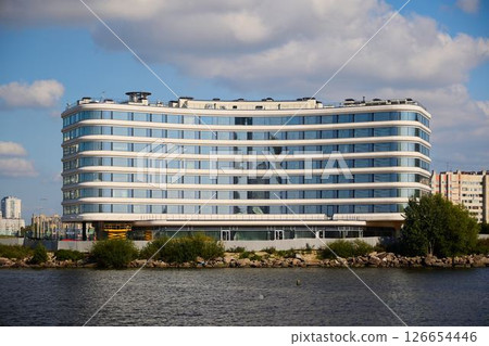 Exploring Modern Architecture Set Against the Beautiful Water Backdrop and Scenic Views 126654446