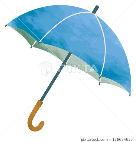 具有圖畫書感覺的雨傘水彩插圖 126654653