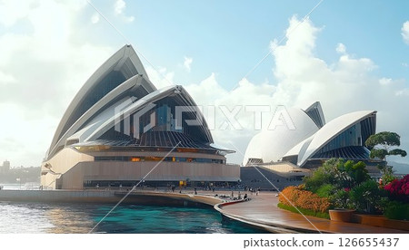 Sydney Opera House, A Captivating Architectural Masterpiece Under a Brilliant Sky 126655437