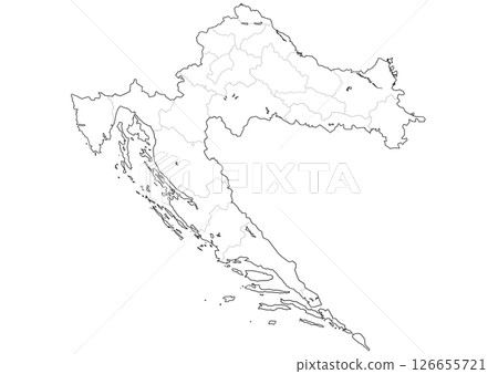 Blank map Croatia Blank map Croatia 126655721