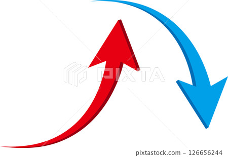 Up and down arrows Rise Fall Red Blue 126656244