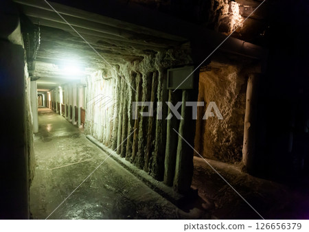Old tunnel in mountain mine 126656379