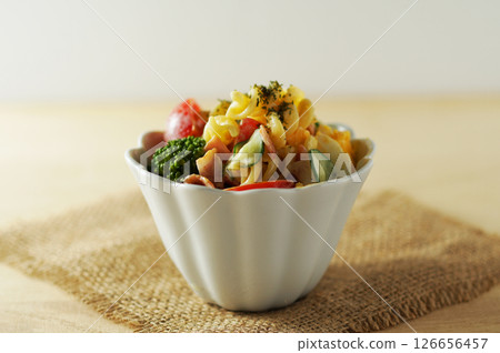 A hearty macaroni salad 126656457