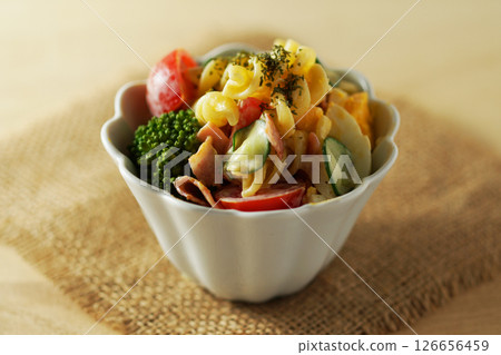 A hearty macaroni salad 126656459