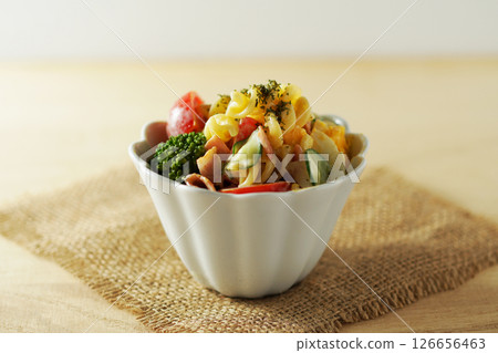 A hearty macaroni salad 126656463