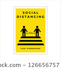 social distancing minimalist poster illustration template design 126656757