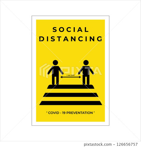social distancing minimalist poster illustration template design 126656757