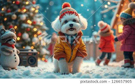 Caesar the Dog Christmas 126657905