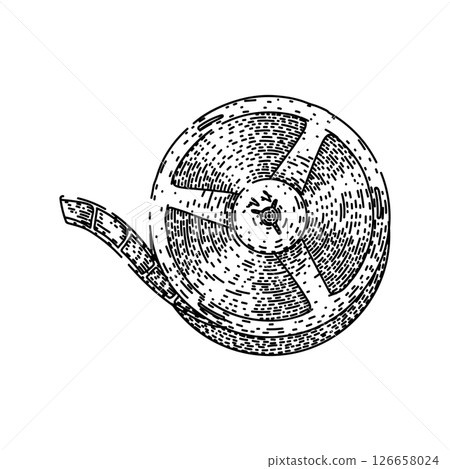 screen film projector reel sketch hand drawn vector 126658024