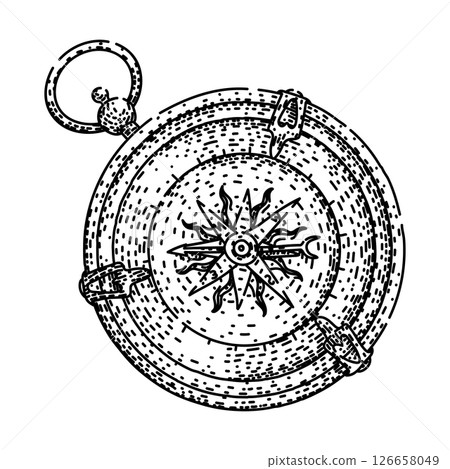 north compass sketch hand drawn vector 126658049