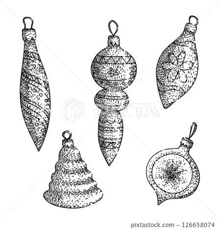 christmas toys set sketch hand drawn vector christmas toys set sketch hand drawn vector 126658074