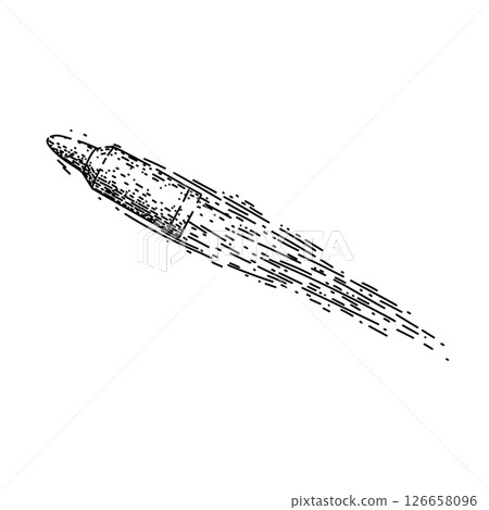 trajectory bullet flying sketch hand drawn vector 126658096