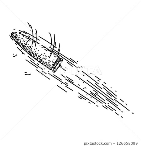 velocity bullet flying sketch hand drawn vector 126658099