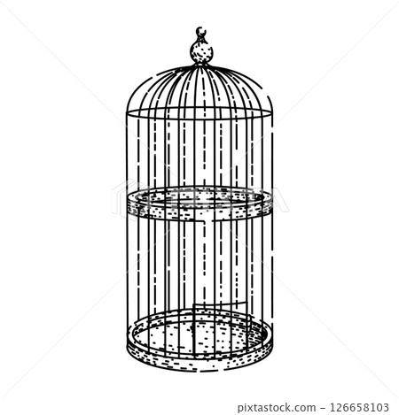 swing birdcage sketch hand drawn vector swing birdcage sketch hand drawn vector 126658103
