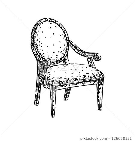 upholstery antique chair sketch hand drawn vector 126658131