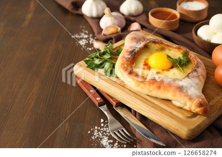 Khachapuri, concept of tasty food, tasty baking food 126658274