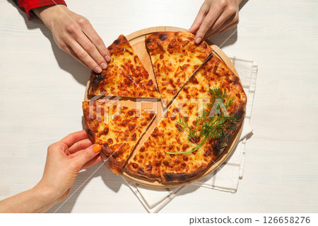 Khachapuri, concept of tasty food, tasty baking food 126658276