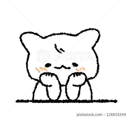 Cat resting its chin on its hand Cat resting its chin on its hand 126658349