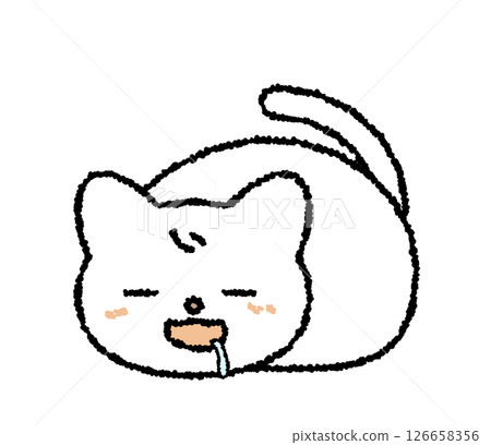Sleepy white cat Sleepy white cat 126658356
