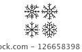snowflakes icon line set isolated 126658398