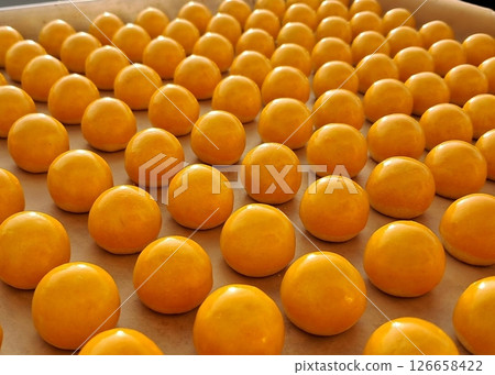 Pineapple cake, called Kue Nenas or Nastar in Indonesian, is one of the most popular traditional sweets to celebrate Eid al-Fitr. Indonesian people's favorite sweets. Selective focus. 126658422