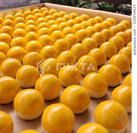 Pineapple cake, called Kue Nenas or Nastar in Indonesian, is one of the most popular traditional sweets to celebrate Eid al-Fitr. Indonesian people's favorite sweets. Selective focus. 126658425