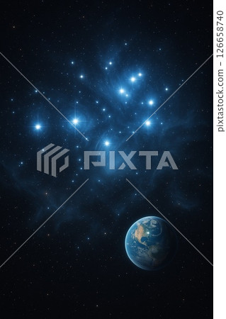 銀河系與太陽系中的恆星 |漂浮在浩瀚宇宙中的美麗地球 |天文觀測 |插圖 銀河系與太陽系中的恆星 |漂浮在浩瀚宇宙中的美麗地球 |天文觀測 |插圖 126658740