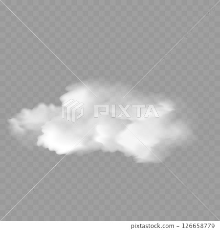 Realistic White Smoke Cloud or Fog Mist Element Vector 126658779