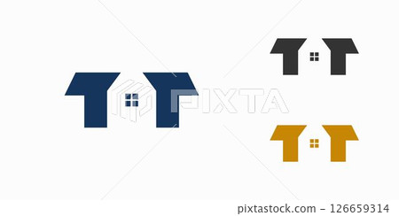 Unique and Fun letter T real estate logo design 126659314