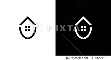 Modern and unique home protection logo design 126659332