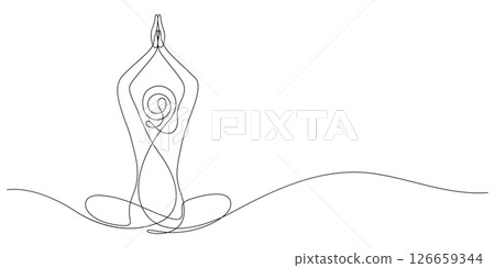 woman do asana yoga pose line art woman do asana yoga pose line art 126659344