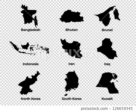 Map shape collection transparent background country map of Bangladesh Bhutan Brunei Indonesia Iran Iraq North Korea South Korea Kuwait Map shape collection transparent background country map of Bangladesh Bhutan Brunei Indonesia Iran Iraq North Korea South Korea Kuwait 126659345