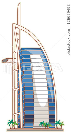 Iconic Burj Al Arab Vector Illustration 126659498