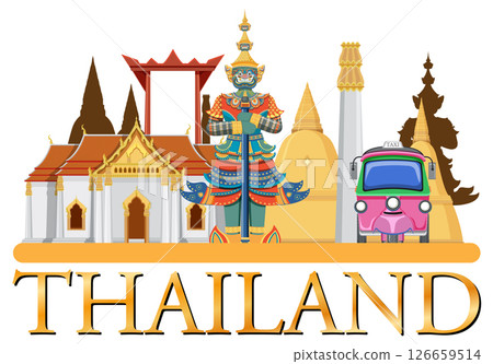 Colorful Vector Illustration of Iconic Thai Landmarks Colorful Vector Illustration of Iconic Thai Landmarks 126659514