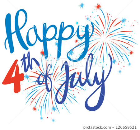 Festive Fourth of July Fireworks Illustration 126659521