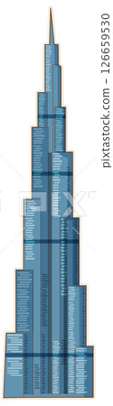 Iconic Burj Khalifa Vector Illustration 126659530