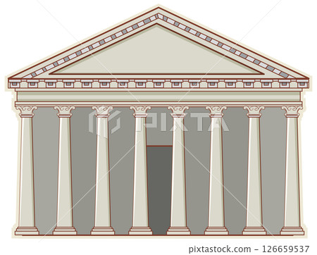 Classical Greek Temple Vector Illustration Classical Greek Temple Vector Illustration 126659537