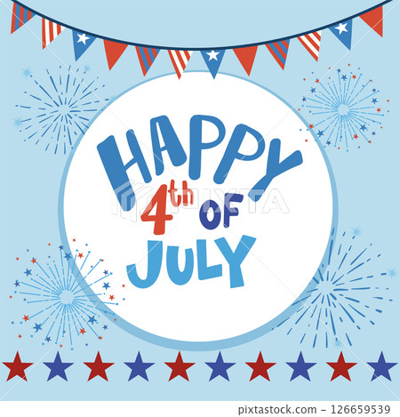 Festive 4th of July Celebration Illustration 126659539