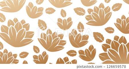 floral pattern with flowers and leaves golden colors isolated white backgrounds for Elegant luxury textured wallpapers, backgrounds and page fill, Fashionable modern textiles material, creative design floral pattern with flowers and leaves golden colors isolated white backgrounds for Elegant luxury textured wallpapers, backgrounds and page fill, Fashionable modern textiles material, creative design 126659578