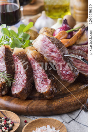 Wagyu beef sirloin steak 126659639