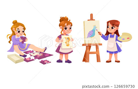 A Creative and Young Artist Engaged in a Wide Range of Exciting Art Activities and Projects A Creative and Young Artist Engaged in a Wide Range of Exciting Art Activities and Projects 126659730