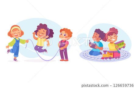 Treasured and Cherished Moments of Playtime Fun and Joyful Experiences with Children 126659736