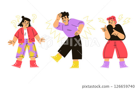 A Diverse Group of Stylish Dancers Dressed in Bright Fashionable Attire Celebrating Together 126659740