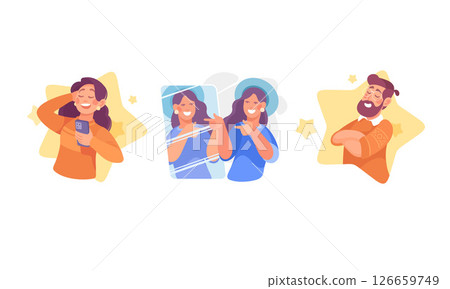 Three Stylish Characters Engaged in Various Fun and Exciting Activities Together 126659749