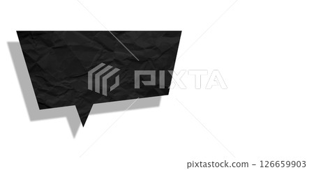 Black speech bubble crumpled paper isolated on transparent background Black speech bubble crumpled paper isolated on transparent background 126659903
