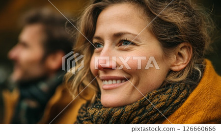 Smiling Woman in Autumnal Setting 126660666